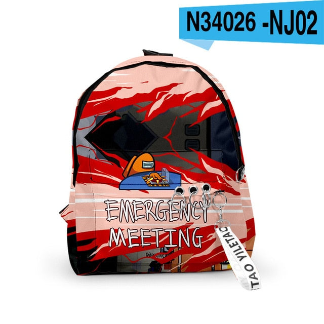 Among Us Backpacks Small Bags Unisex Candy Colors 3D Oxford Waterproof Key Chain Accessories Cute Kawaii Boys Girls School Bags