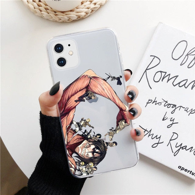 Anime Japanese attack on Titan Phone Case For iphone 12 mini 11 pro XS MAX 8 7 6 6S Plus X SE2020 XR Soft TPU Fundas Coque case