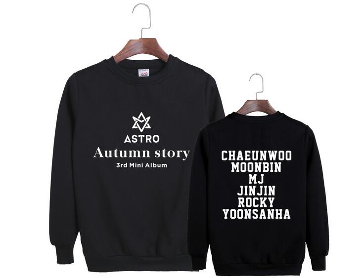 Astro autumn story album same member name printing o neck pullover hoodies kpop k-pop fashion unisex loose sweatshirt