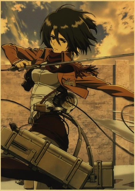 Attack on Titan Posters Japanese Anime kraft Paper Prints Clear Image room Bar Home Art painting wall sticker