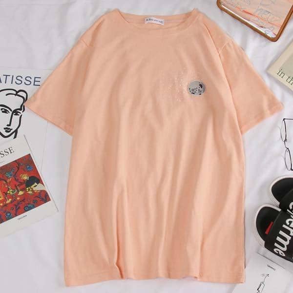 Kpopshop Originals - T-shirts Rainbow Striped Soft Loose Embroidery T-shirt  (16) - Kpopshop