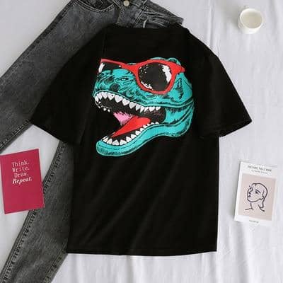 Kpopshop Originals - T-shirts Rainbow Striped Soft Loose Embroidery T-shirt  (16) - Kpopshop