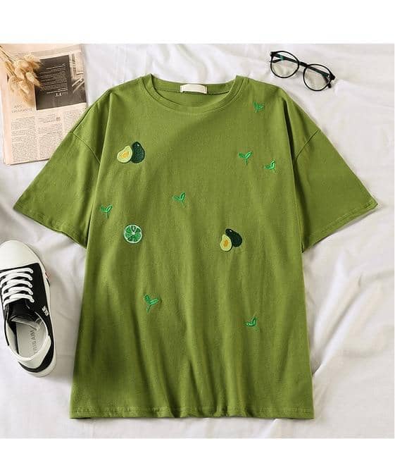 Kpopshop Originals - T-shirts Rainbow Striped Soft Loose Embroidery T-shirt  (16) - Kpopshop