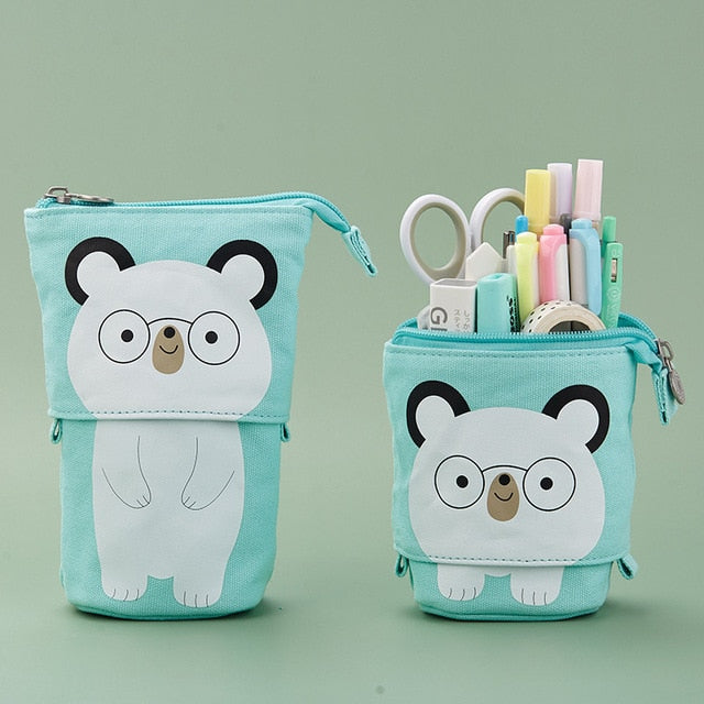 Cute Cat School Pencil Case for Girls Boy Pencilcase Canvas Cartridge Pen Bag Kawaii Unicorn Pen Box Stationery Korean Penal Kit