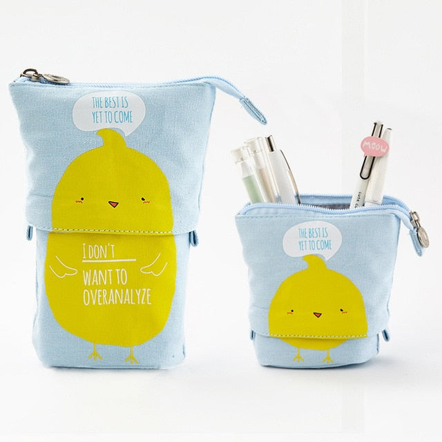 Cute Cat School Pencil Case for Girls Boy Pencilcase Canvas Cartridge Pen Bag Kawaii Unicorn Pen Box Stationery Korean Penal Kit