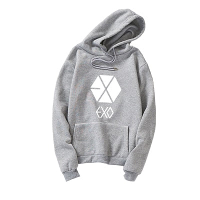 EXO Hoodies Women Men Korean Kpop Sweatshirt Fan Clothes Casual Loose Letter Print Tracksuits Tops Plus Size