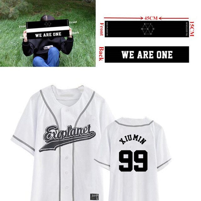 EXO Planet 3 EXOrDIUM T-shirt In Seoul KPOP Unisex BUTTON DOWN Peripheral Aid T-shirt