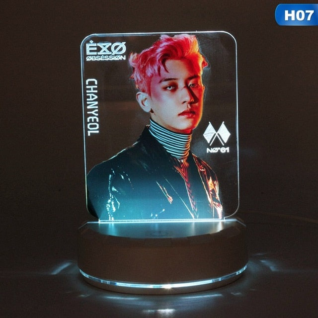 EXO Table Lamp Light Stick LED Night Light Bedside Lamp Lightstick Luminous Stationery Set