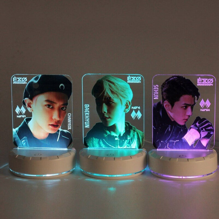 EXO Table Lamp Light Stick LED Night Light Bedside Lamp Lightstick Luminous Stationery Set