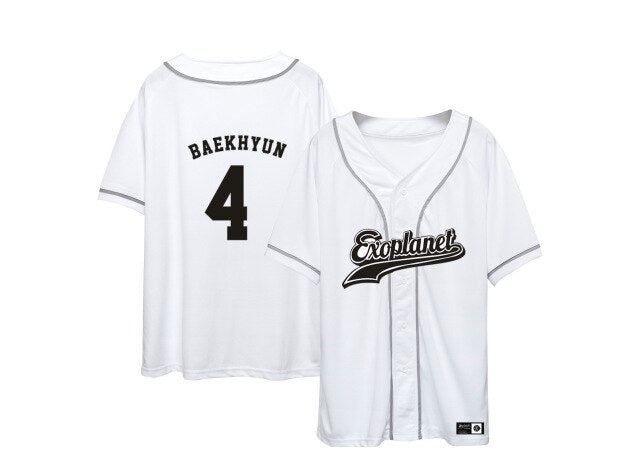 Exo T Shirt Women Baseball Tshirt Short Sleeve Shirt 2019 New Style Clothes BAEKHYUN LAY SEHUN Tao DO SUHO Tee Shirt Femme