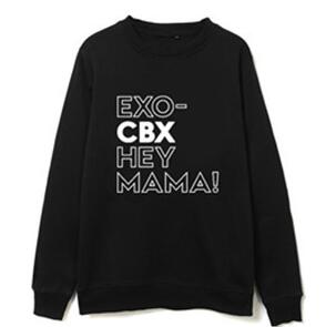 Exo cbx hey mama member name printing o neck pullover thin sweatshirt