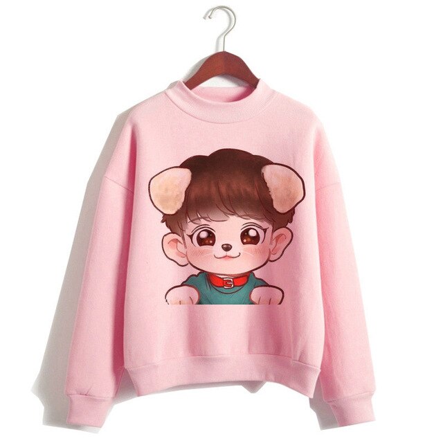Exo hoodie women korean style hip hop clothes Sweatshirt cartoon streetwear female Casual print hooded Pullover