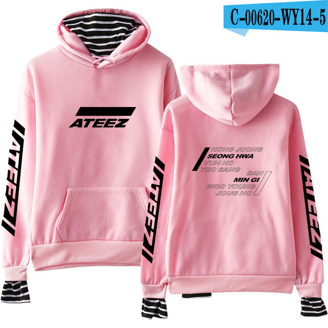 ATEEZ Fake Two Pieces Women Sweatshirt tshirts Kpops  Plus Size XXL - Kpopshop