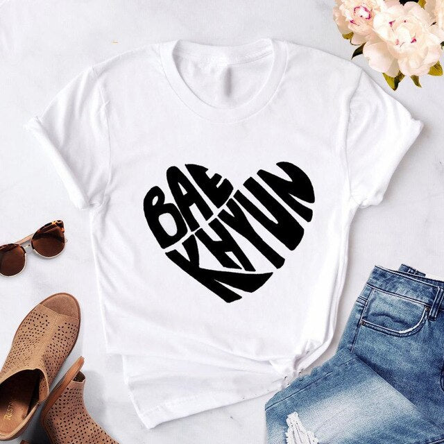 Fashion EXO Letter Tshirt Women Print 2020 new Kpop Korean style T-Shirt Casual Short Sleeve Tees Shirt Tops Clothes