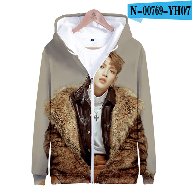 Ateez 3D Women Zipper Hoodie Sweatshirt New Style Korean Popular Combination Sweatshirt - Kpopshop
