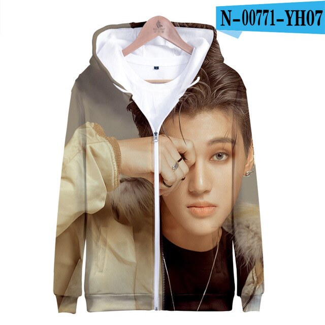 Ateez 3D Women Zipper Hoodie Sweatshirt New Style Korean Popular Combination Sweatshirt - Kpopshop