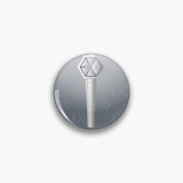 GOT7 IKON NCT SHINEE EXO Big Bang Light Stick Pattern Brooch Bag Clothing Decor