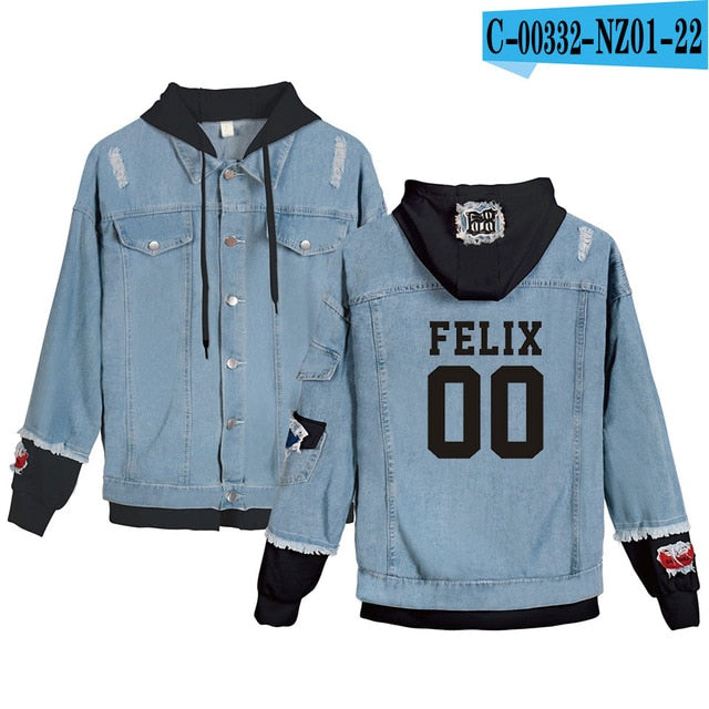 HOT Sale Stray Kids Yellow Wood Jacket Fashion Denim Jacket Women Spring And Autumn Casual Women Slim Denim Jacket