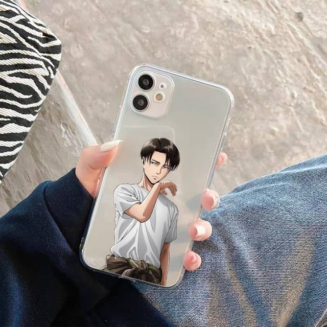 Hot Anime Attack On Titan Phone Case Transparent for iPhone 11 12 mini pro XS MAX 8 7 6 6S Plus X 5S SE 2020 XR
