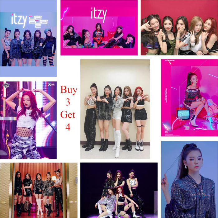 ITZY Kpop Posters Korean Singers White Coated Paper Prints Clear Image Home Decoration