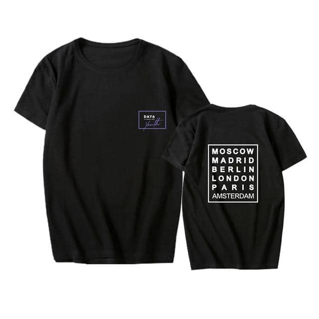 Kpop Newest K-pop DAY6 <Youth in EUROPE> Concert Supporting T-shirt Fashion Kpop DAY6 Short Sleeve Tshirt Summer Cotton Tops Fans Collection that you'll fall in love with. At an affordable price at KPOPSHOP, We sell a variety of K-pop DAY6 <Youth in EUROPE> Concert Supporting T-shirt Fashion Kpop DAY6 Short Sleeve Tshirt Summer Cotton Tops Fans Collection with Free Shipping.