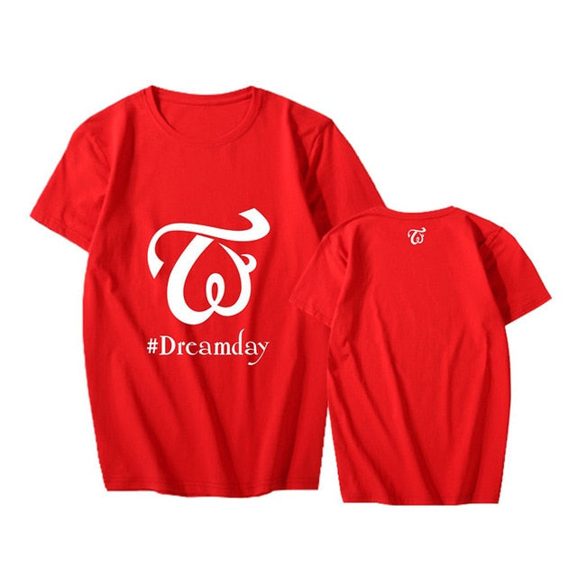 K-pop TWICE DOME TOUR 2019 <Dreamday> Concert Supporting Tshirt Kpop TWICE Short Sleeve T-shirt Cotton Tops
