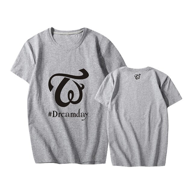 K-pop TWICE DOME TOUR 2019 <Dreamday> Concert Supporting Tshirt Kpop TWICE Short Sleeve T-shirt Cotton Tops
