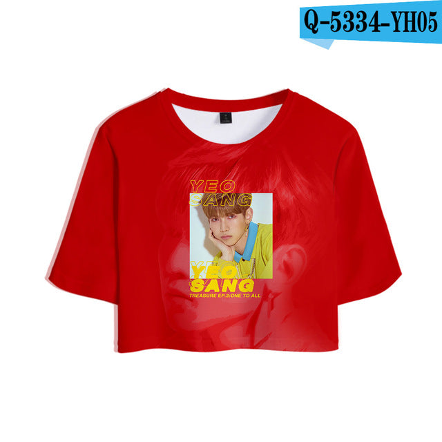 KPOP ATEEZ NEW Album TREASURE EP.3 : One To All Tops Crops Girl t-shirt Short Women Sexy Sale - Kpopshop
