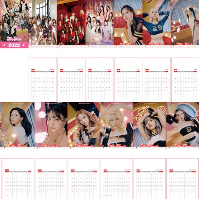 KPOP Bangtan Boys 2022 nct seventeen straykids ateez aespa desk calendar Cosplay gift JIMIN JK SUGA fan collection