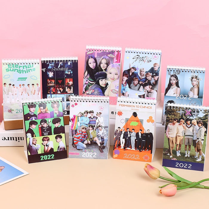 KPOP Bangtan Boys 2022 nct seventeen straykids ateez aespa desk calendar Cosplay gift JIMIN JK SUGA fan collection