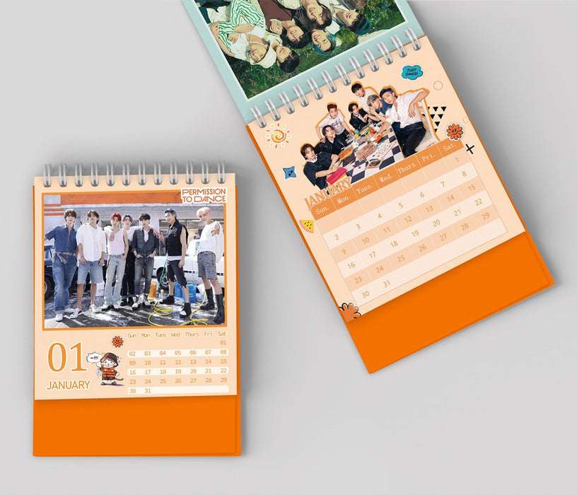 KPOP Bangtan Boys BIACKPINK 2022 Desk Calendar Calendar Yellow Calendar Cosplay Gift JUNGKOOK JIMIN JK SUGA Fans Collection
