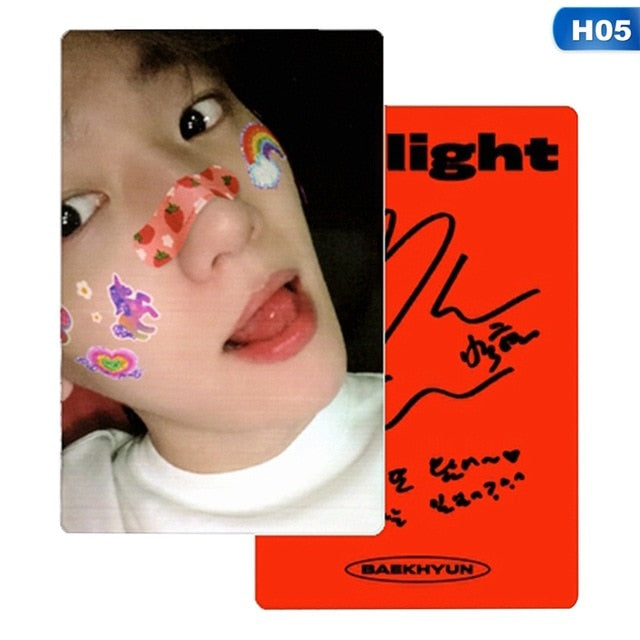 KPOP EXO BAEKHYUN Delight Album LOMO Cards Fashion Self Made Paper Photo Card Photocard Autograph