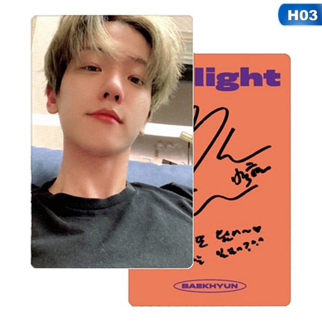 KPOP EXO BAEKHYUN Delight Album LOMO Cards Fashion Self Made Paper Photo Card Photocard Autograph
