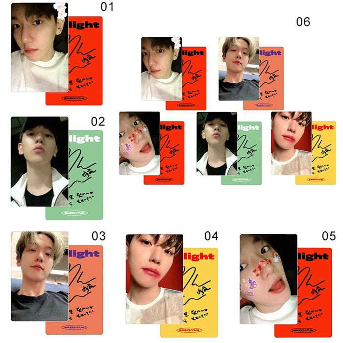 KPOP EXO BAEKHYUN Delight Album LOMO Cards Fashion Self Made Paper Photo Card Photocard Autograph