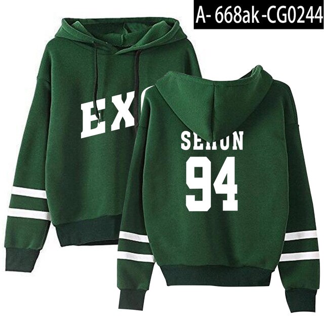 KPOP EXO Hoodies Women/Men Casual Tracksuit Loose Hoodie Sweatshirt Number Printed Korean Soft Cotton Hoodies