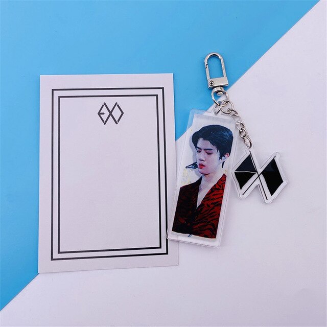 KPOP EXO Square KeyChain Keyring Exploration OBSESSION Bag Accessories XIUMIN SUHO LAY BAEKHYUN CHEN CHANYEOL KAI SEHUN D.O.