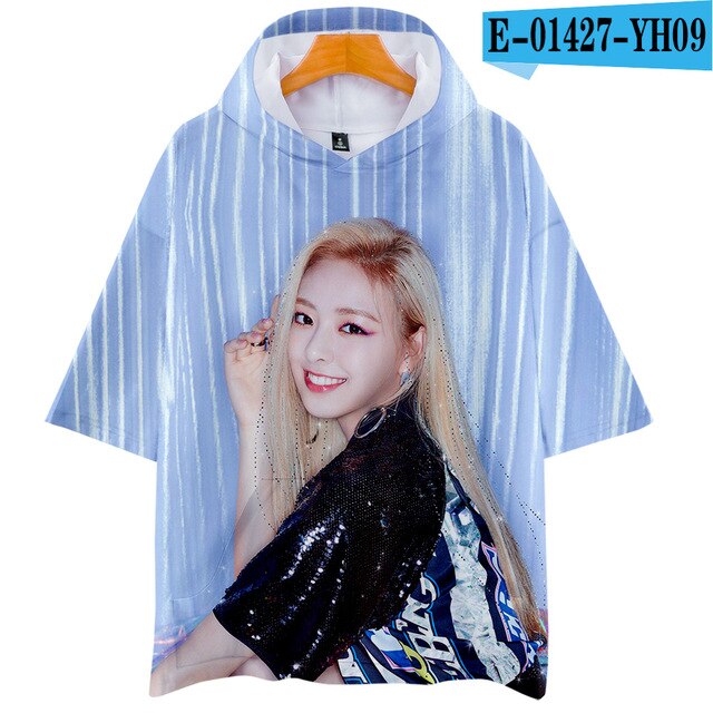 KPOP ITZY DALLA DALLA YEJI Lia RYUJIN CHAERYEONG YUNA 3D print Hooded Men/Women Harajuku hoodie Short sleeve hooded Clothes