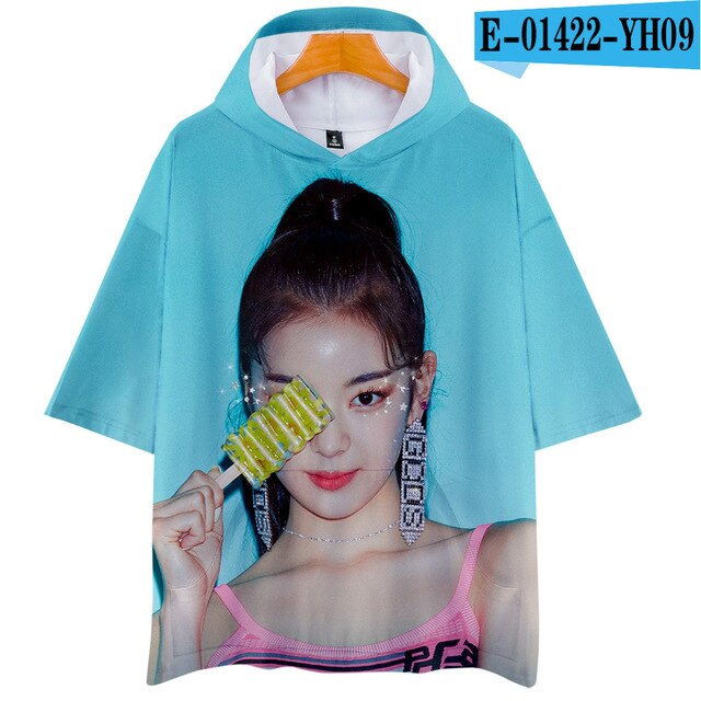 KPOP ITZY DALLA DALLA YEJI Lia RYUJIN CHAERYEONG YUNA 3D print Hooded Men/Women Harajuku hoodie Short sleeve hooded Clothes