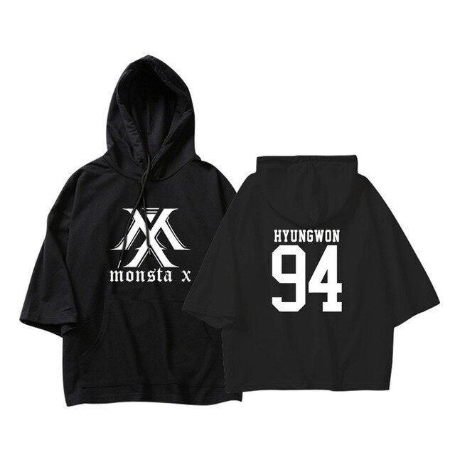 KPOP Korean MONSTA X I.M WONHO MINHYUK Loose Three Quarter Pullovers Hoode new Fans - Kpopshop