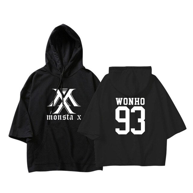 KPOP Korean MONSTA X I.M WONHO MINHYUK Loose Three Quarter Pullovers Hoode new Fans - Kpopshop