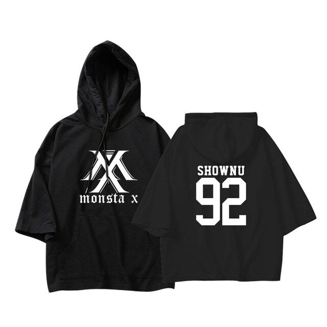 KPOP Korean MONSTA X I.M WONHO MINHYUK Loose Three Quarter Pullovers Hoode new Fans - Kpopshop