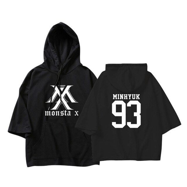 KPOP Korean MONSTA X I.M WONHO MINHYUK Loose Three Quarter Pullovers Hoode new Fans - Kpopshop