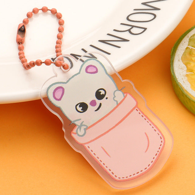 KPOP Stray Kids Cartoon Keychain for Women Men StrayKids Fashion Acrylic Key Ring Holder