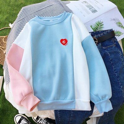 KPOP TWICE Album What is Love Concert Momo Mina Sana TZUYU Hoodies Hip Hop Hooded Long Sleeve Tops Pullovers Sweatshirts