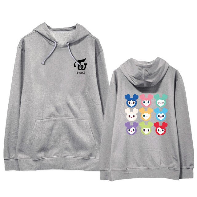KPOP TWICE LOVELYS Album Hoodie Hip Hop Casual Loose Hooded Clothes Pullover