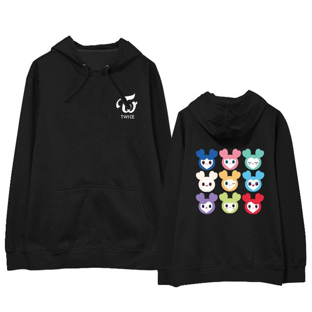 KPOP TWICE LOVELYS Album Hoodie Hip Hop Casual Loose Hooded Clothes Pullover