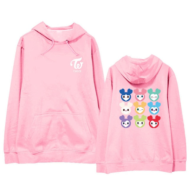 KPOP TWICE LOVELYS Album Hoodie Hip Hop Casual Loose Hooded Clothes Pullover Long Sleeve Sweatshirt tshirts - Kpopshop