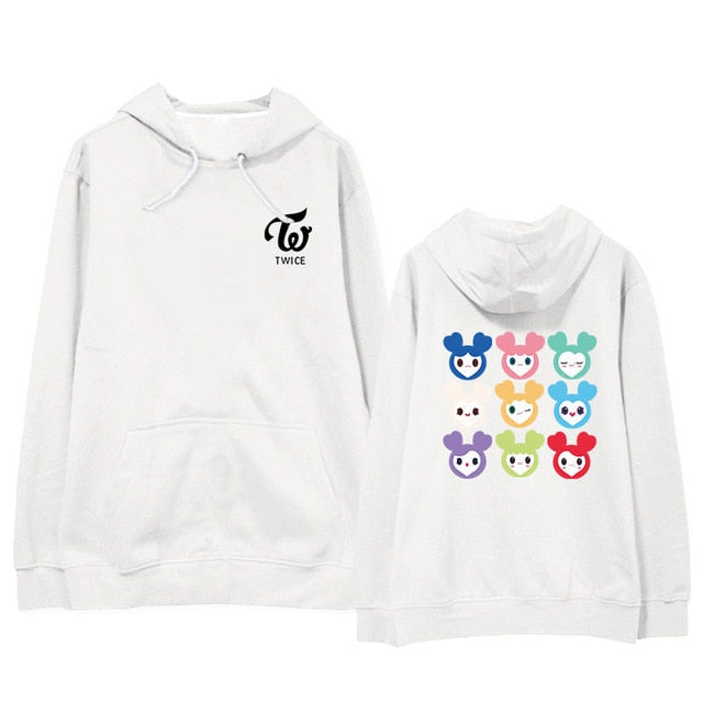 KPOP TWICE LOVELYS Album Hoodie Hip Hop Casual Loose Hooded Clothes Pullover Long Sleeve Sweatshirt tshirts - Kpopshop
