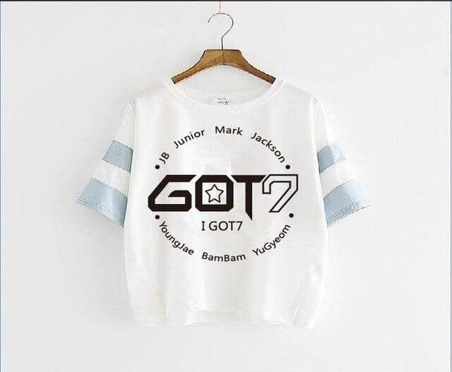 Kpop Newest KPOP fashion GOT7 + The member name 2016 new GOT7 Jackson Wang Blue sleeve pink sleeve T-shirt Short sleeve student Loose coat that you'll fall in love with. At an affordable price at KPOPSHOP, We sell a variety of KPOP fashion GOT7 + The member name 2016 new GOT7 Jackson Wang Blue sleeve pink sleeve T-shirt Short sleeve student Loose coat with Free Shipping.