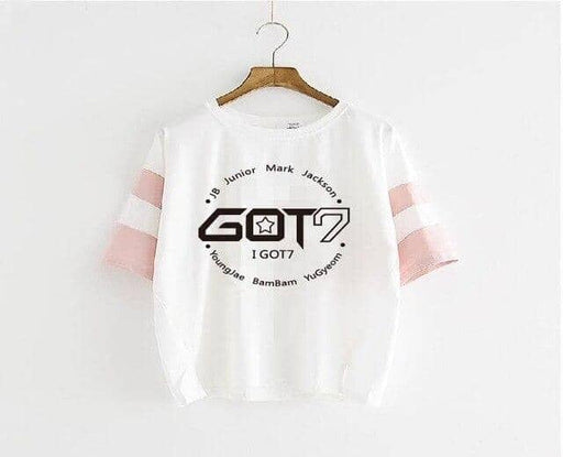 Kpop Newest KPOP fashion GOT7 + The member name 2019 new GOT7 Jackson Wang Blue sleeve pink sleeve T-shirt Short sleeve student Loose coat that you'll fall in love with. At an affordable price at KPOPSHOP, We sell a variety of KPOP fashion GOT7 + The member name 2019 new GOT7 Jackson Wang Blue sleeve pink sleeve T-shirt Short sleeve student Loose coat with Free Shipping.